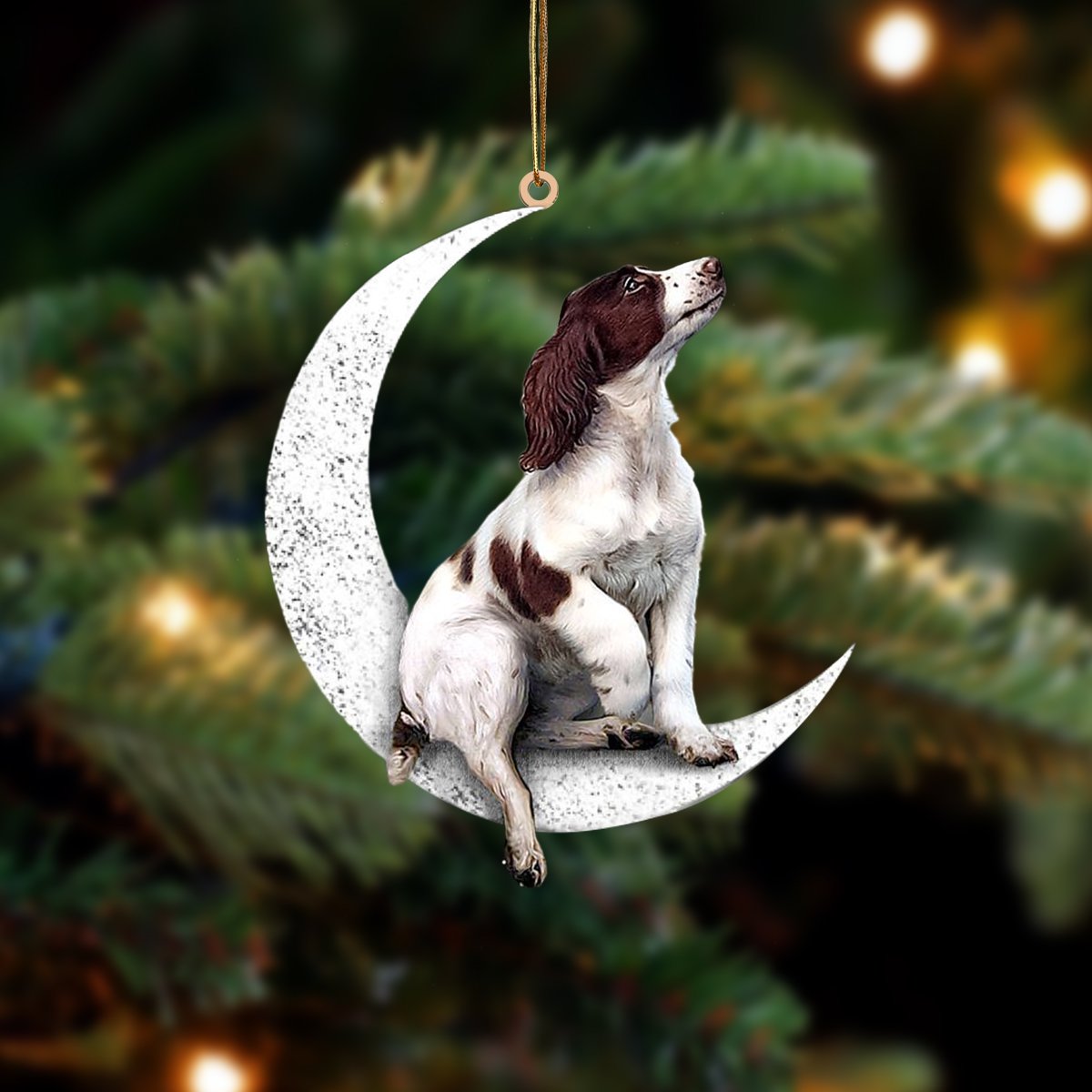 English Springer Spaniel-Sit On The Moon-Two Sided Ornament - Best gifts your whole family