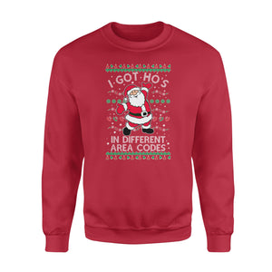 I got ho's in different area codes funny sweatshirt gifts christmas ugly sweater for men and women