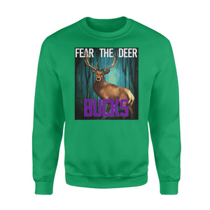 Fear the deer Buck - funny sweatshirt gifts christmas ugly sweater for men and women