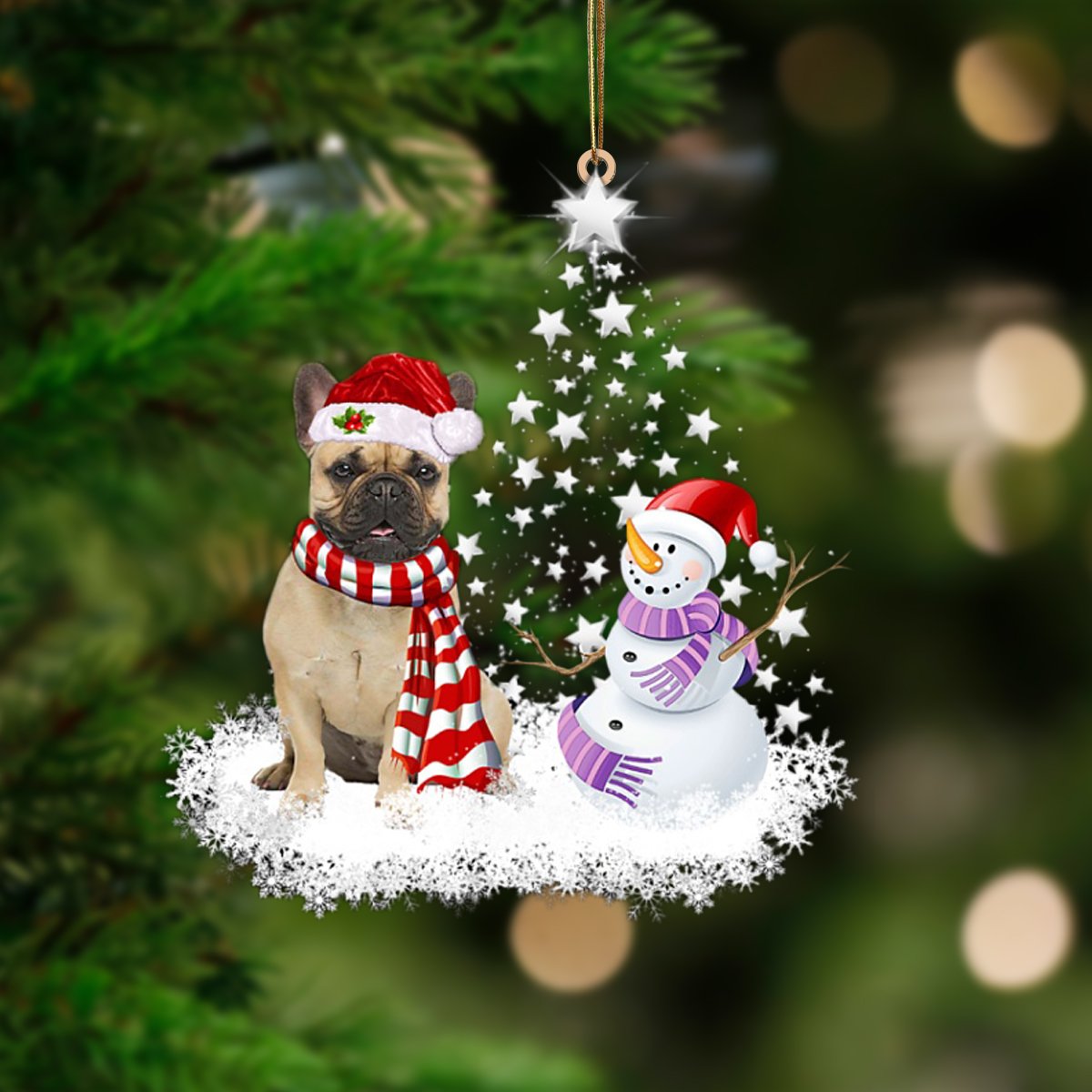 Fawn French Bulldog-Star Tree Hanging Ornament - Best gifts your whole family
