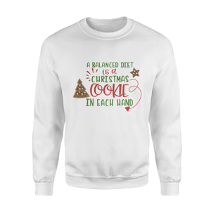 A balanced diet is a christmas funny sweatshirt gifts christmas ugly sweater for men and women