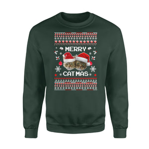 Merry Catmas Sweatshirt, Funny Christmas Cat Sweatshirt, Meowy Christmas Sweatshirt Family Gift Idea For Cat Lover