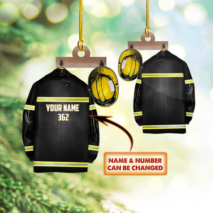 Firefighter Ornament Black Firefighter Vest Fireman Car Ornament - Best gifts your whole family