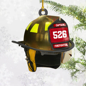 Firefighter's Helmet Personalized Acrylic Ornament - Best gifts your whole family