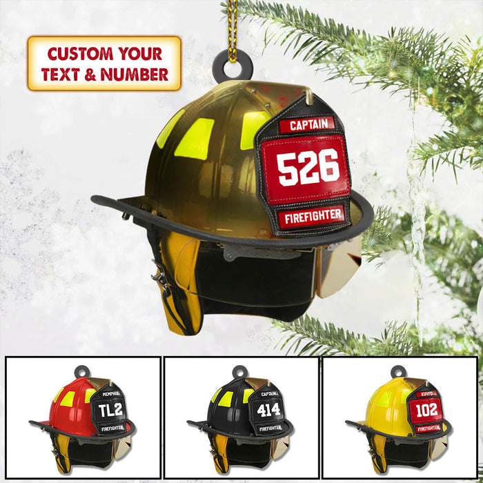 Firefighter's Helmet Personalized Acrylic Ornament - Best gifts your whole family