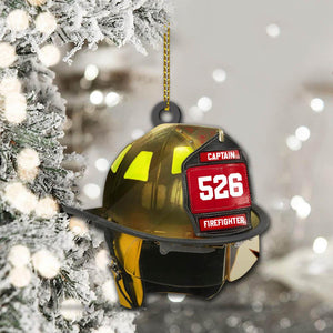 Firefighter's Helmet Personalized Acrylic Ornament - Best gifts your whole family