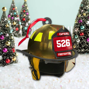 Firefighter's Helmet Personalized Acrylic Ornament - Best gifts your whole family