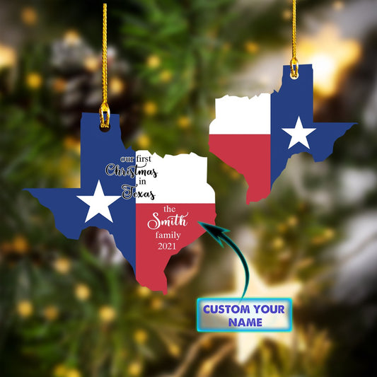 First Christmas Texas Custom Shaped Ornament-DT69-1198 - Best gifts your whole family