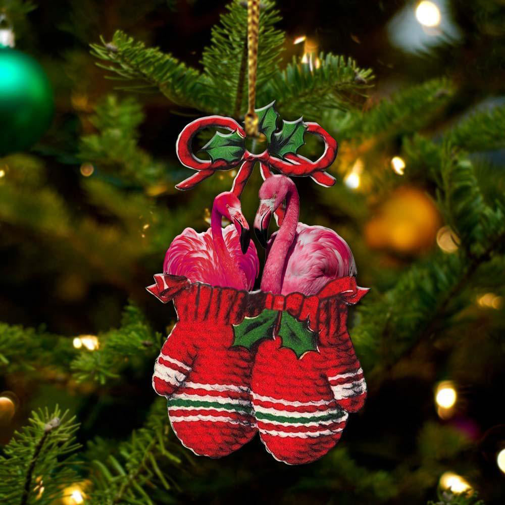 Flamingo Inside Your Gloves Christmas Holiday-Two Sided Ornament Christmas 2022 Ornament Gift - Best gifts your whole family