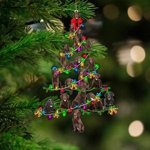 Flat Coated Retriever-Christmas Tree Lights-Two Sided Ornament - Best gifts your whole family