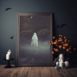 Flying Ghost Poster, Vintage photography, Art Poster Print, Gothic Occult Poster, Forest Guardians, Gothic Home Decor, Creepy Ghost - Best gifts your whole family