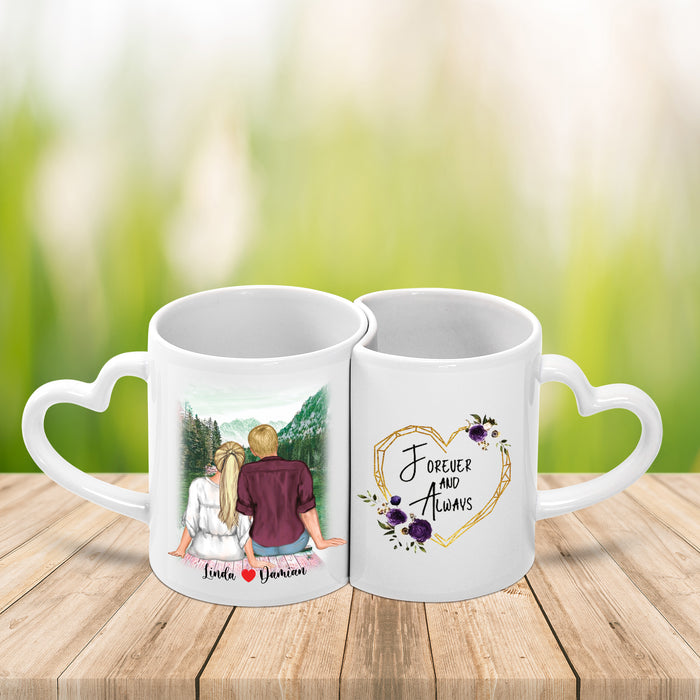 Customized Mug Forever And Always, Couple Mug For Valentine's Day Gift, Best Gift For Couple Love, Personalized Couple Mug