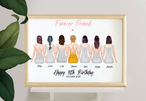 Forever friend Happy 30th Birthday, Canvas-Poster-Digital file meaningful gift, Friend memory gifts, Friendships gift, Art Print memory friend gift
