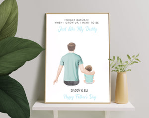 Personalized Picture First Fathers Day Gift, Personalised Fathers Day Gift, Fathers Day Print, Customised Gift To Daddy