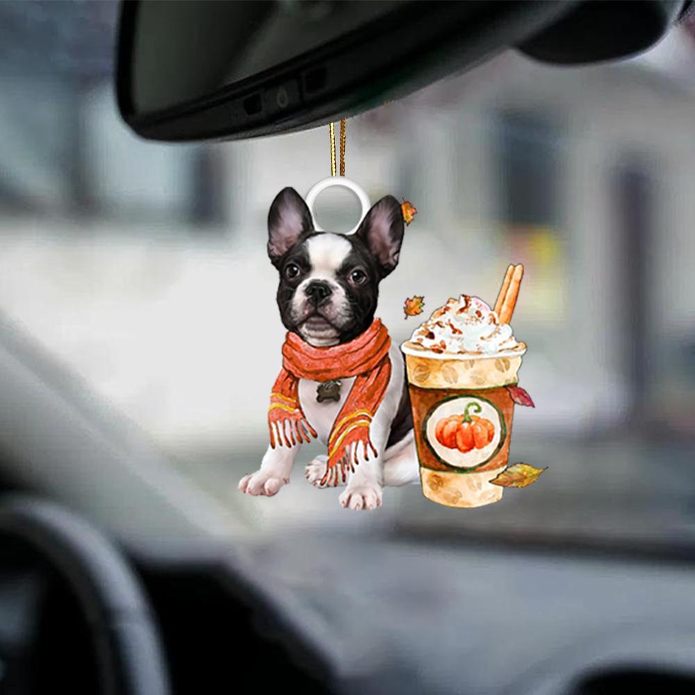 French Bulldog 2-Pumpkin Spice Kinda-Two Sided Ornament - Best gifts your whole family