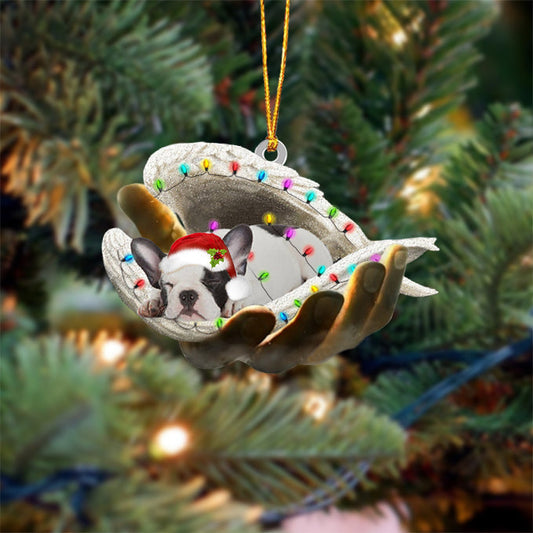 French Bulldog Sleeping Angel In God Hand Christmas Ornament Godmerch Ornament - Best gifts your whole family