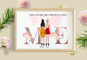 Personalized Picture Personalised Best Friends Present, Besties Gift, Gift For Her, Birthday Gift, Personalised Print, Friendship Gift, Best Friends, Gift For Friends