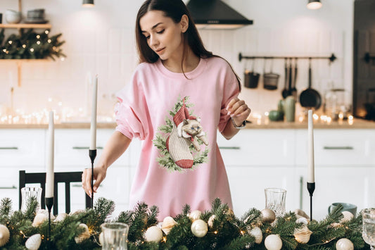 Christmas with cookies, candy, cup of tea, gingerbread, pine cones and holly Sweatshirt, Christmas Shirt,Christmas sweatshirt,Christmas Gift