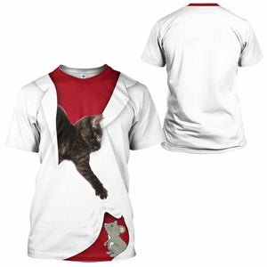 3D Love Black Cat Custom Tshirt Hoodie Apparel