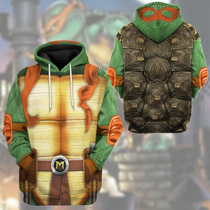 3D Michelangelo TMNT Mike Mikey Cosplay Custom Tshirt Hoodie Apparel