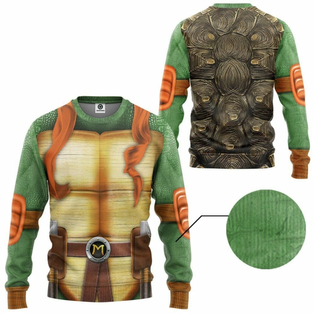 3D Michelangelo TMNT Mike Mikey Cosplay Custom Tshirt Hoodie Apparel