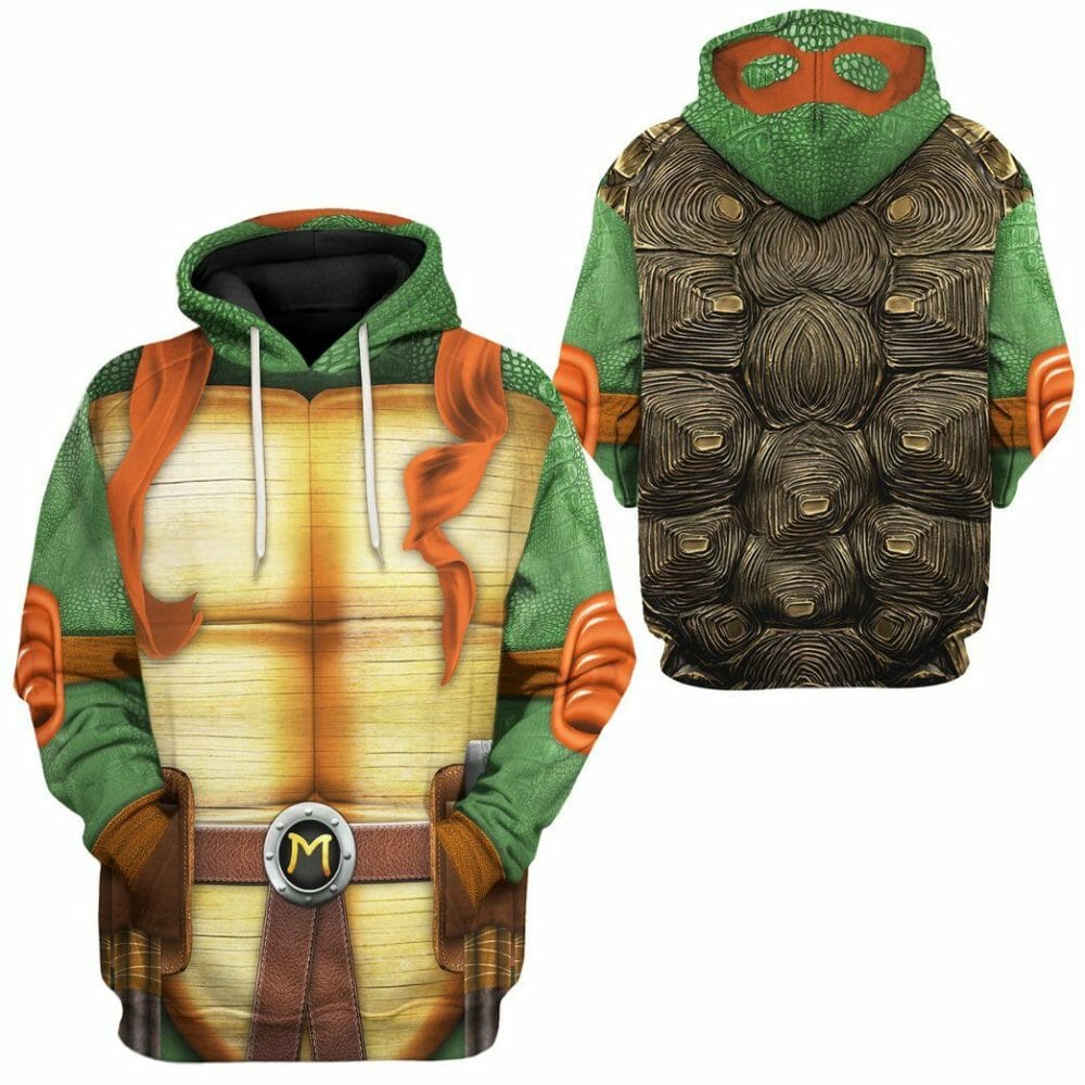 3D Michelangelo TMNT Mike Mikey Cosplay Custom Tshirt Hoodie Apparel