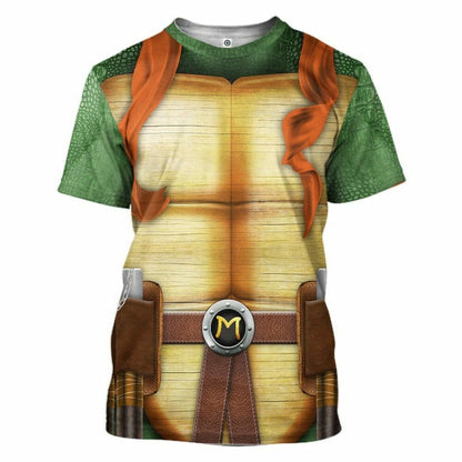 3D Michelangelo TMNT Mike Mikey Cosplay Custom Tshirt Hoodie Apparel