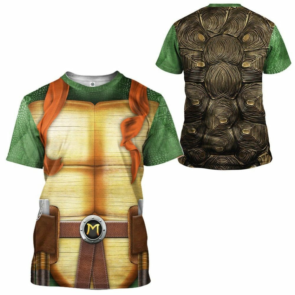 3D Michelangelo TMNT Mike Mikey Cosplay Custom Tshirt Hoodie Apparel