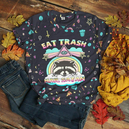  3D Eat Trash And Hail Satan Custom Hoodies