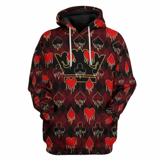 3D King Queen Blackjack Custom Hoodies
