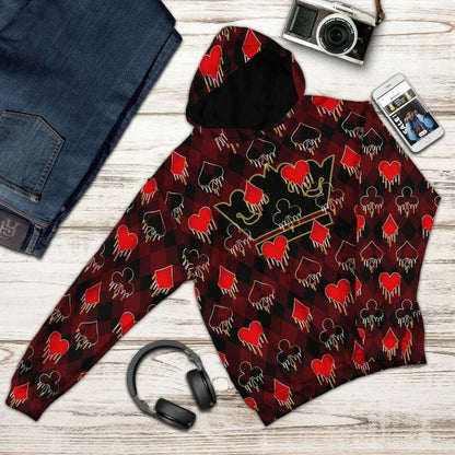  3D King Queen Blackjack Custom Hoodies