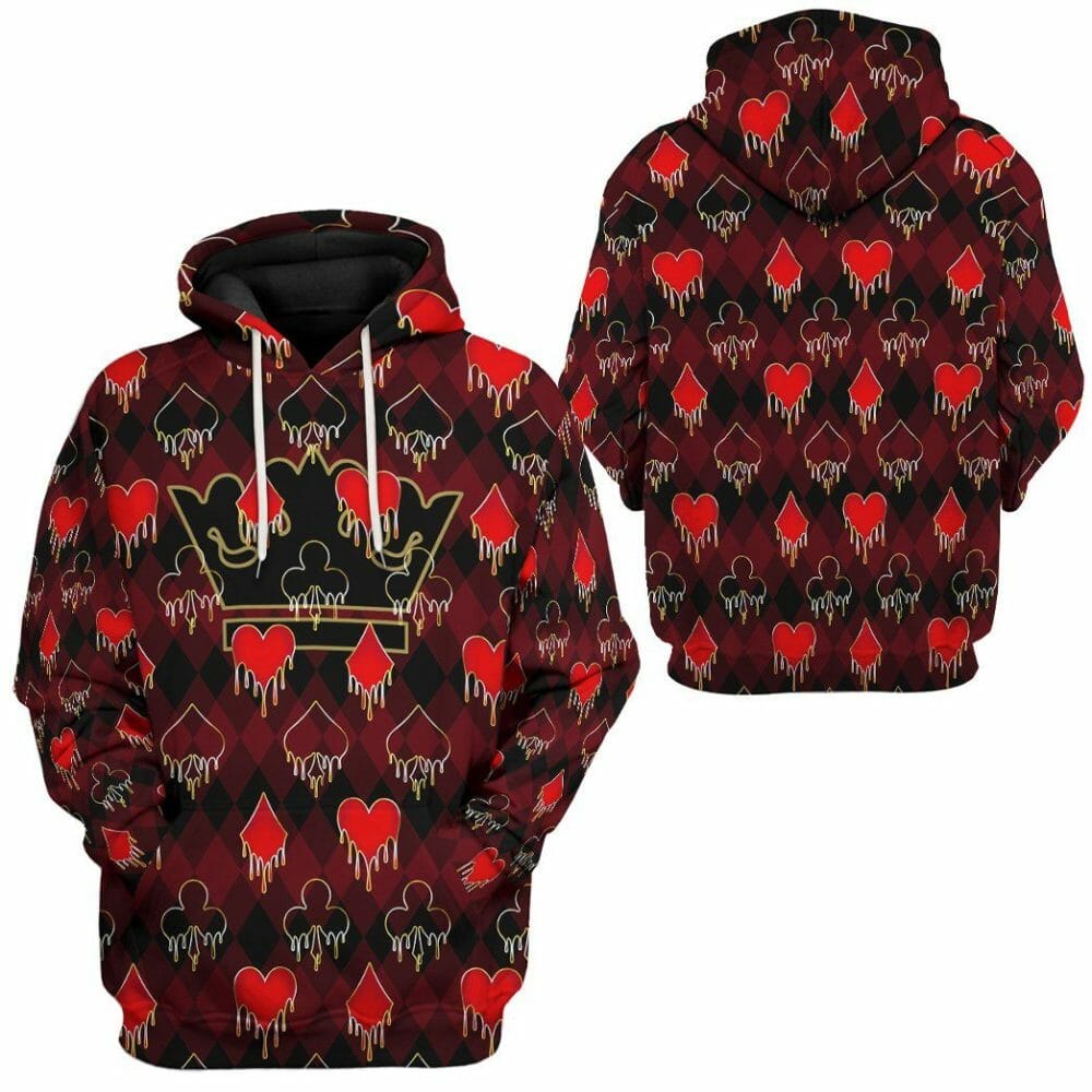 3D King Queen Blackjack Custom Hoodies