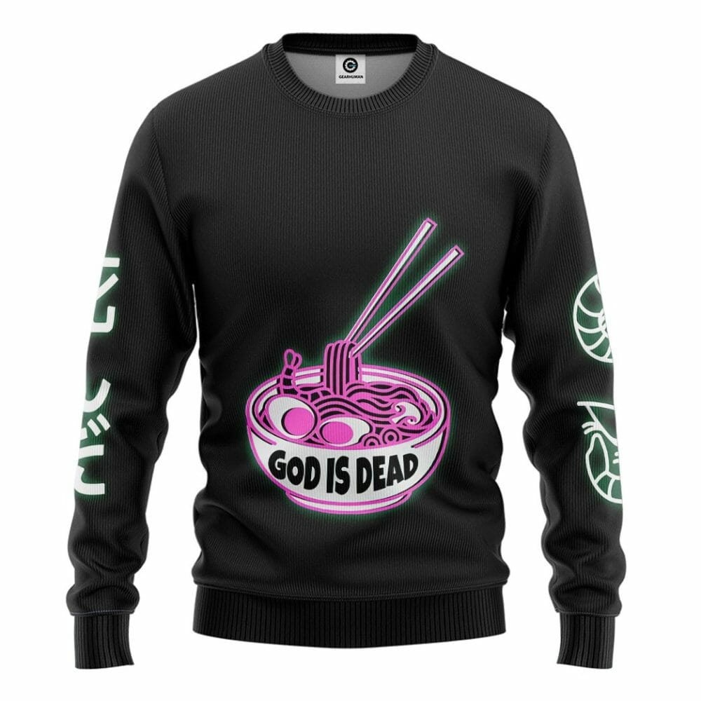 s 3D God is Dead Glow In The Dark Jumper Custom Shirt