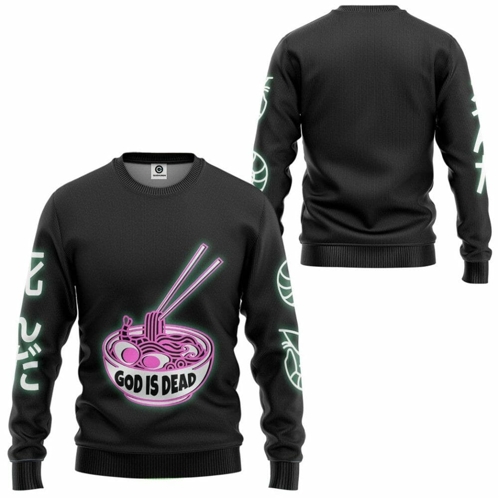 s 3D God is Dead Glow In The Dark Jumper Custom Shirt