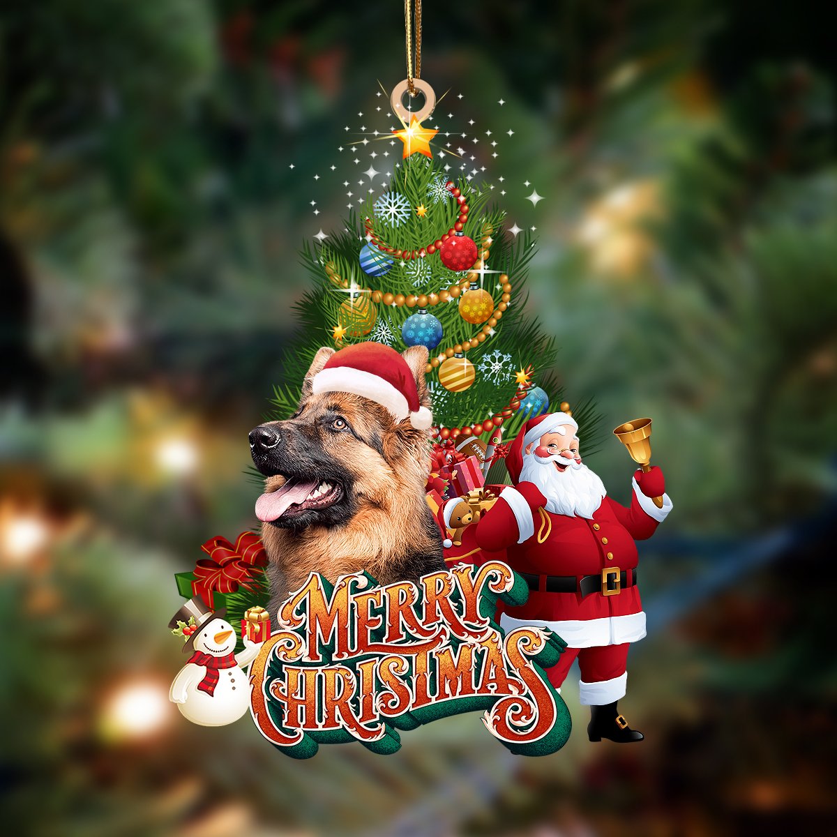 German Shepherd 2-Christmas Tree&Dog Hanging Ornament - Best gifts your whole family