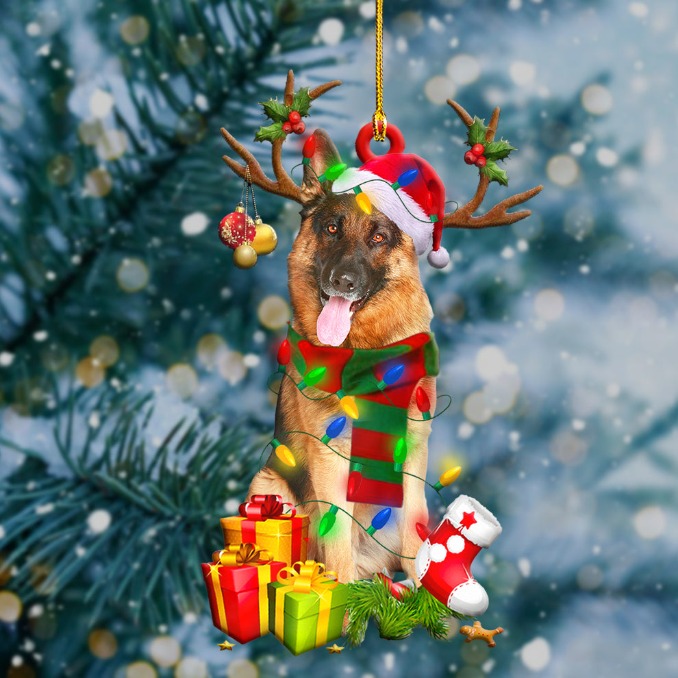 German Shepherd Christmas Shape Ornament - Best gifts your whole family