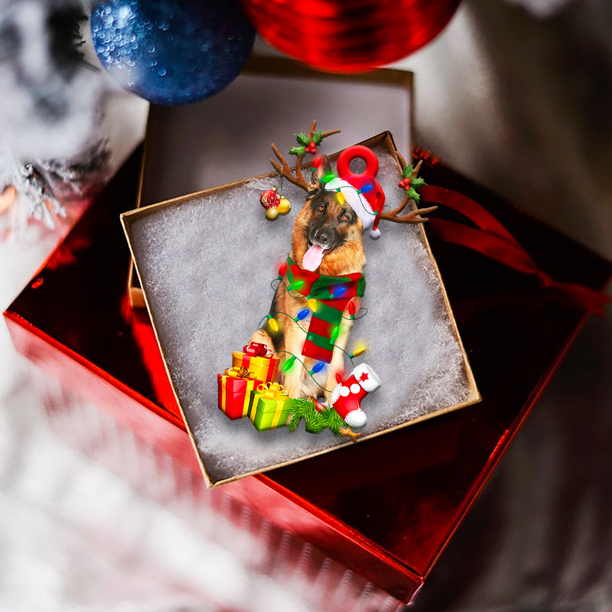German Shepherd Christmas Shape Ornament - Best gifts your whole family