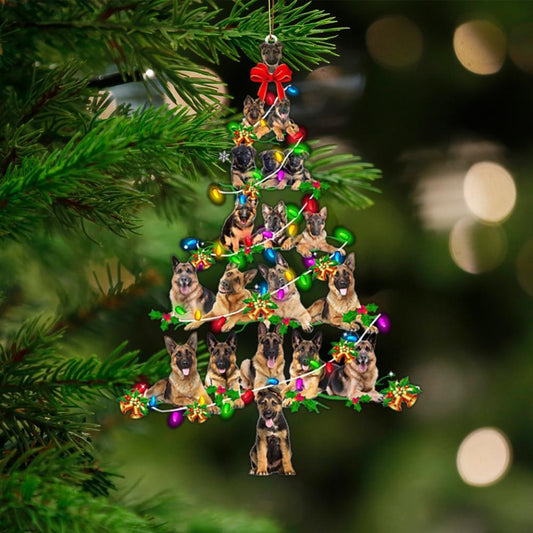 German Shepherd-Christmas Tree Lights-Two Sided Ornament - Best gifts your whole family