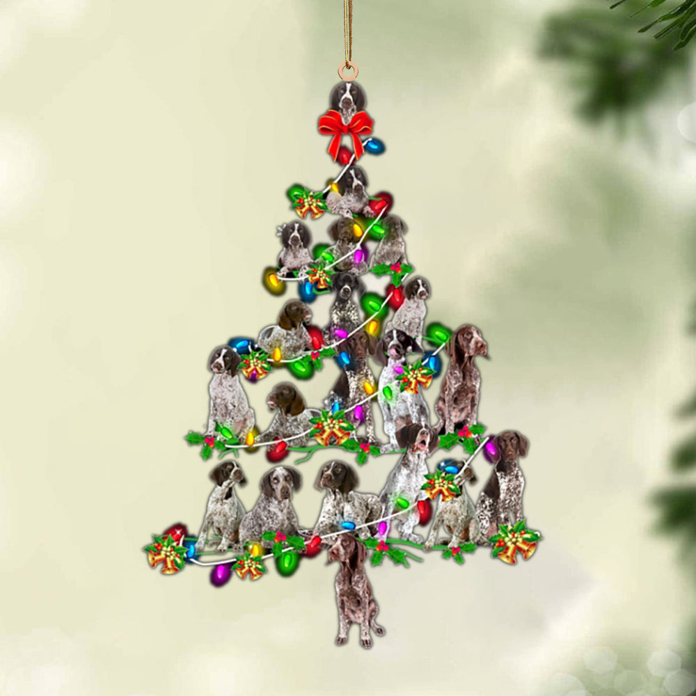 German Short haired Pointer-Christmas Tree Lights-Two Sided Ornament, Christmas Ornament, Car Ornament - Best gifts your whole family