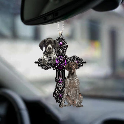 German Shorthaired Pointer Pray For God Car Hanging Ornament Dog Pray For God Ornament Godmerc - Best gifts your whole family