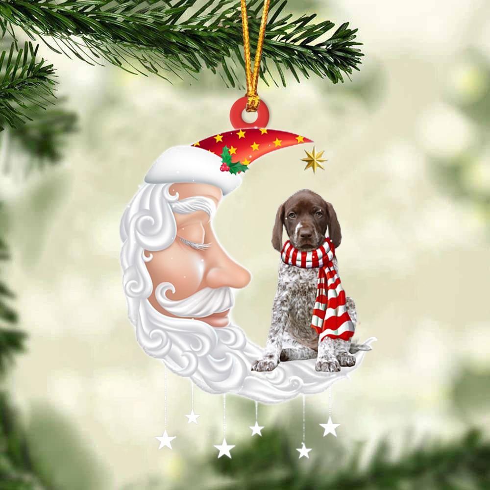 German Shorthaired Pointer With Santa Christmas Ornament Dog Christmas Ornament - Best gifts your whole family