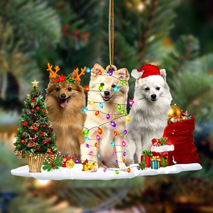 German Spitz-Christmas Dog Friends Hanging Ornament - Best gifts your whole family