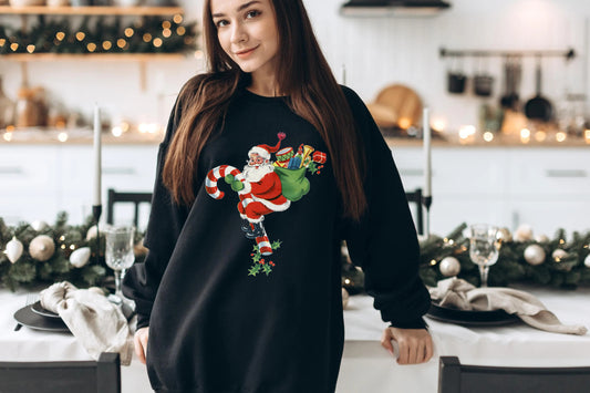 Funny Santa Delivering Presents Christmas Sweatshirt, Christmas Shirt,Christmas sweatshirt,Christmas Gift