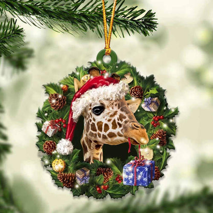 Giraffe and Christmas gift for her gift for him gift for Giraffe lover ornament, Christmas Ornament - Best gifts your whole family
