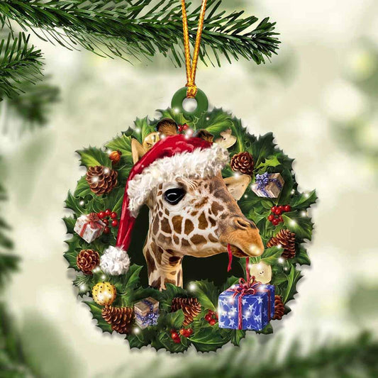 Giraffe and Christmas gift for her gift for him gift for Giraffe lover ornament, Christmas Ornament - Best gifts your whole family