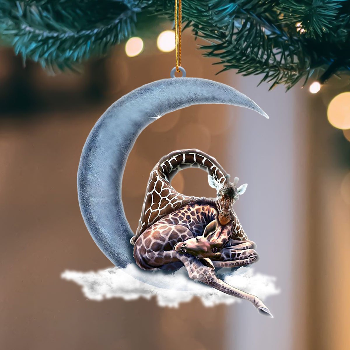 Giraffe Blue Moon Hanging Ornament Christmas Tree Ornament Godmerc - Best gifts your whole family