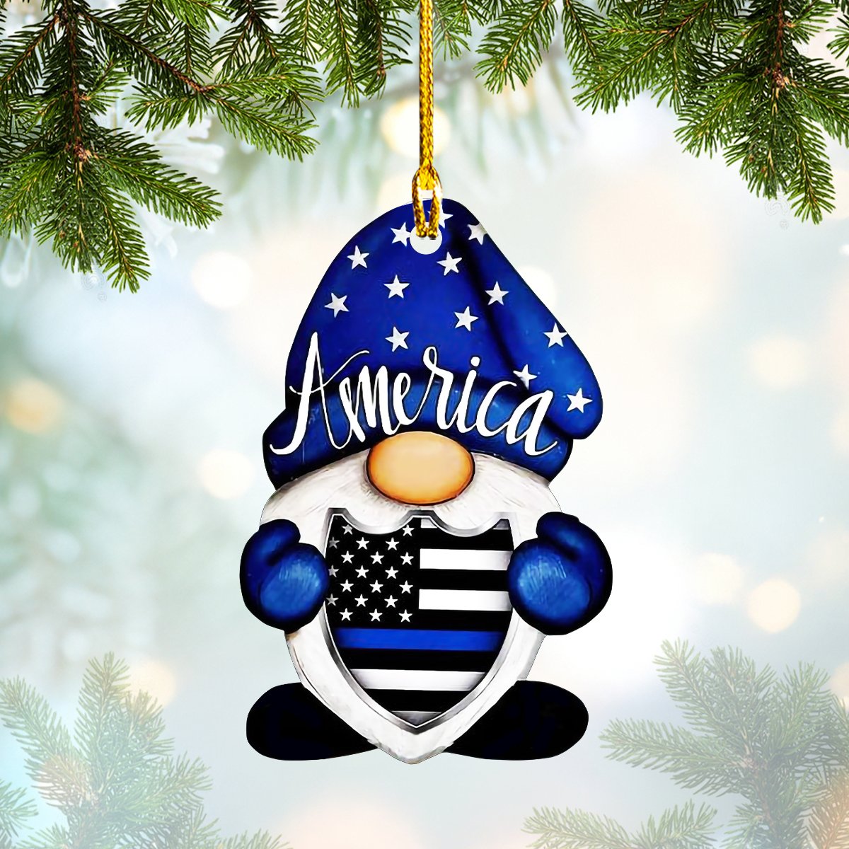 Gnome Police Custom Shaped Ornament - Dah 166 Car Ornament - Best gifts your whole family