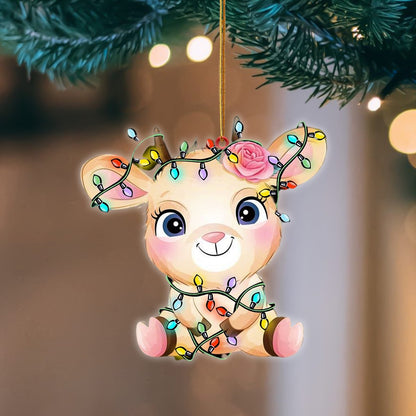 Goat Christmas Light Hanging Ornament, Animal Christmas Ornaments - Best gifts your whole family