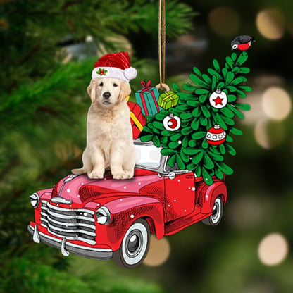 Golden Retriever 1-Pine Truck Hanging Ornament - Best gifts your whole family