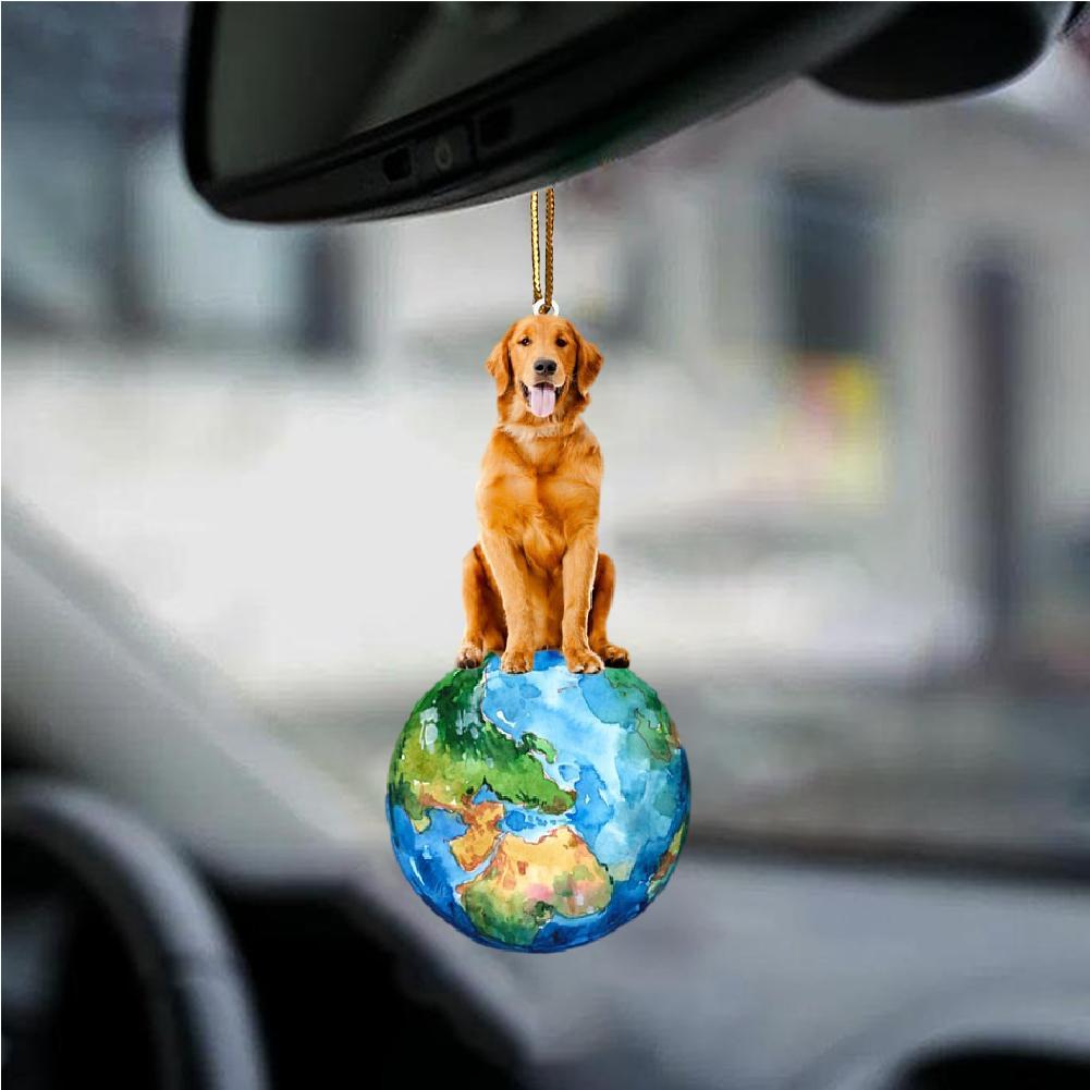 Golden Retriever-Around My Dog-Two Sided Ornament - Best gifts your whole family